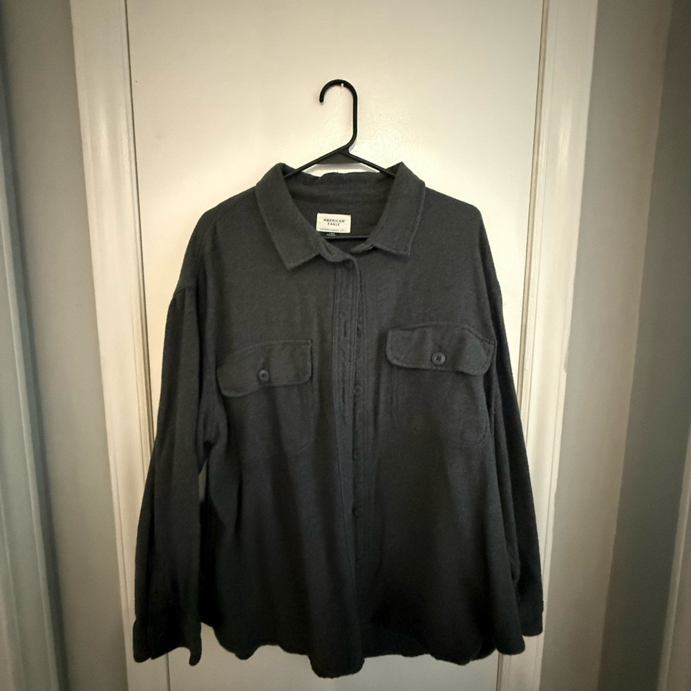 American Eagle Outfitters Dark Charcoal Shirt Jacket